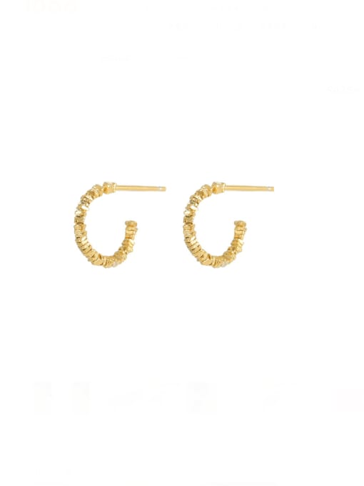 ES2573 [Gold] 925 Sterling Silver Geometric Minimalist Stud Earring